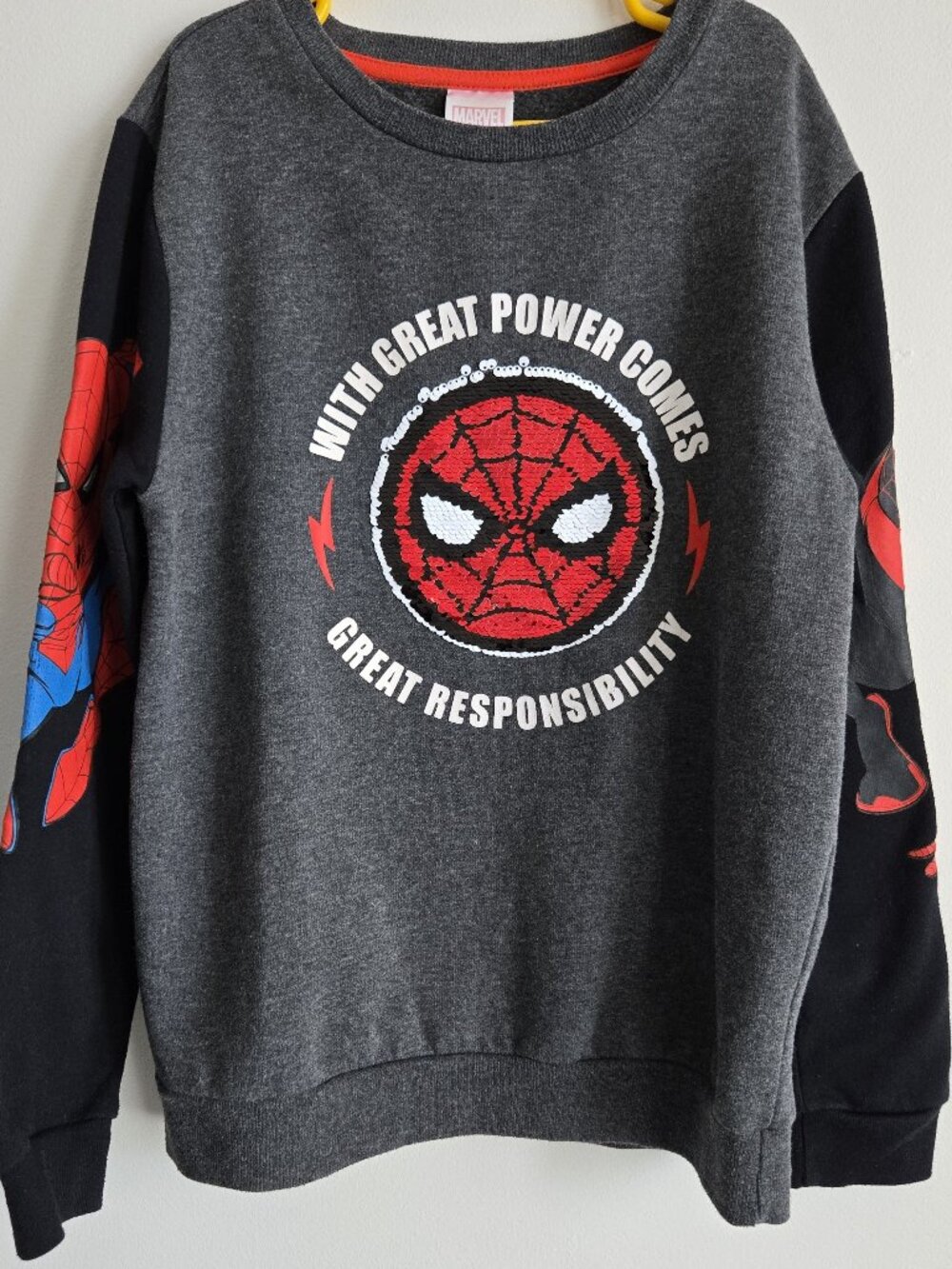 Marvel Spider-Man Flip Sequin Sweatshirt | Kids Size L (10-12)